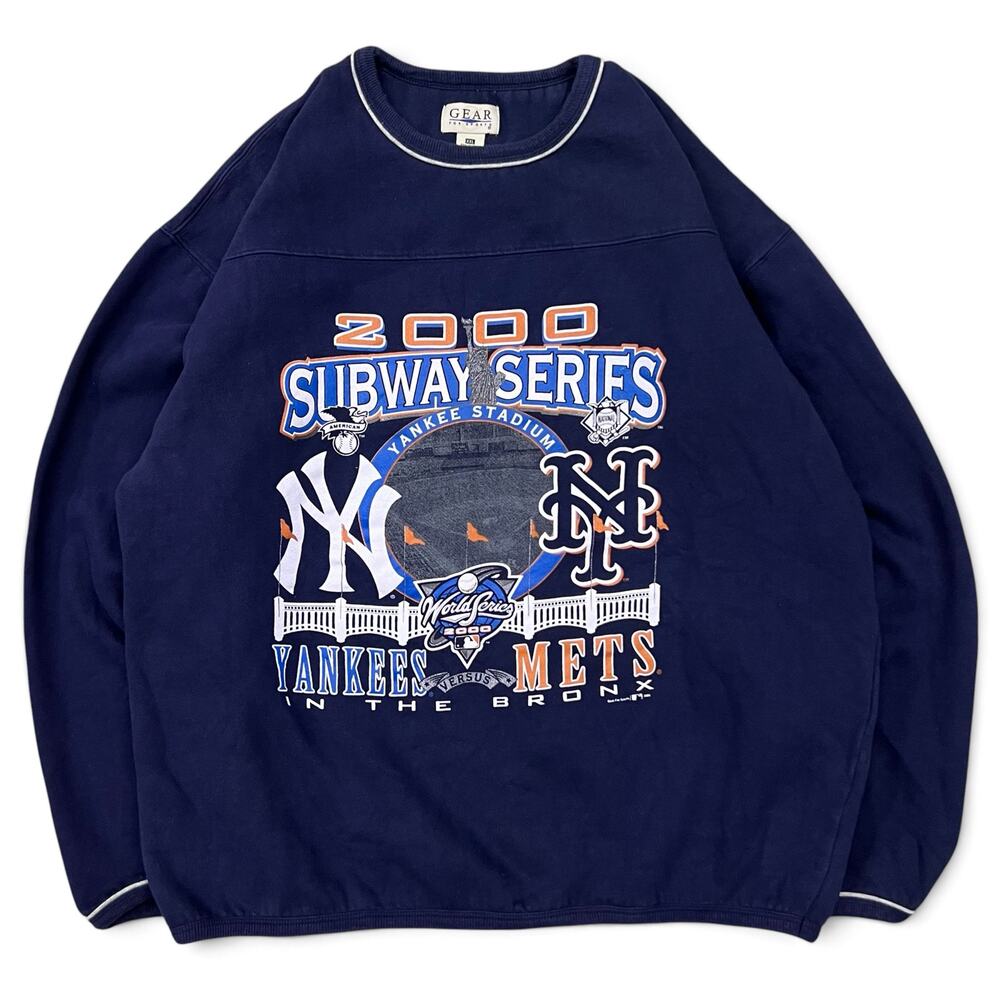 Vintage NY Yankees Mets World Series Subway MLB Baseball Sweatshirt 2000 Bronx